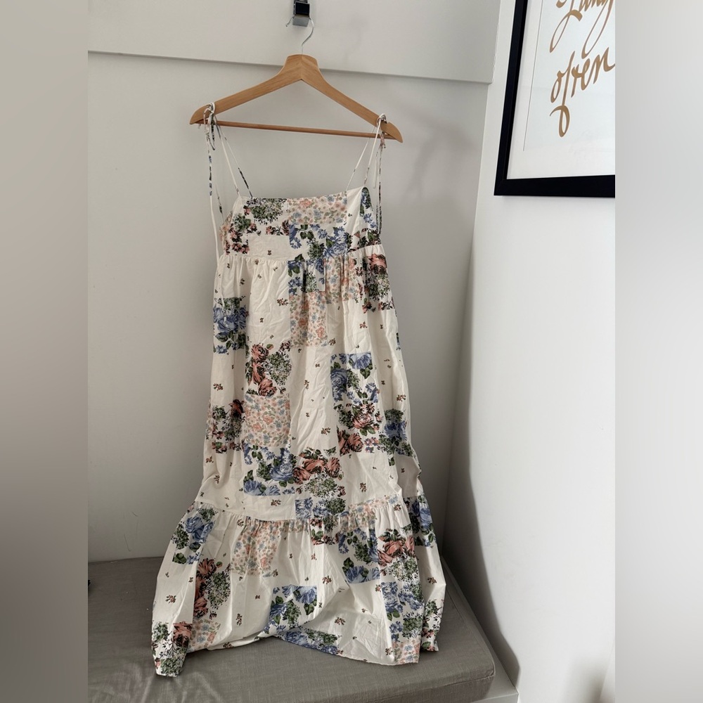 Levi’s Floral Patchwork Spaghetti Strap Dress with Ruffled Bottom